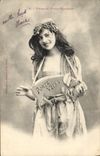 Vintage Postcard Imagination Woman Festivals and Carries happiness Cochon Pig