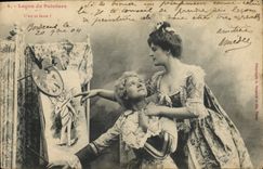 Vintage Postcard Imagination Woman Lesson of painting
