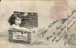 Vintage Postcard Imagination Child Parcel baby