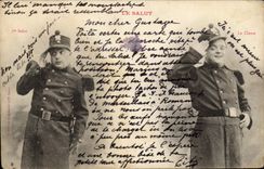 CPA Fantaisie Le salut Militaria 