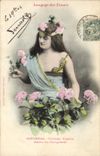 Vintage Postcard Imagination Woman Language of the flowers