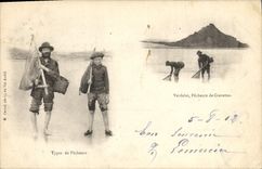 CPA Peche Types de pecheurs Verdelet Pecheurs de crevettes