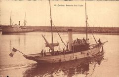 Vintage Postcard Boat This Re-entry of a yacht