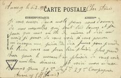 Vintage Postcard Boat Lake Annecy the vapor France and Parmelan