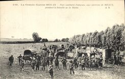 Vintage Postcard Militaria French medical Park around Meaux during the battle of the Marne