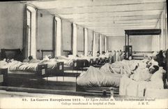 Vintage Postcard Militaria the High school Janson de Sailly transforms into hospital