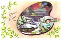 Vintage Postcard Imagination Happy new year