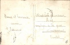 Vintage Postcard Fantaisie Woman Horseshoe Trefle