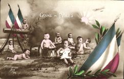 CPA Fantaisie Enfant Bebe Graine de poilus