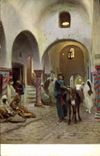 Vintage Postcard Imagination Orientalism Scene of Street Mule Donkey