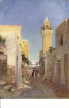 Vintage Postcard Imagination Orientalism Street and minaret