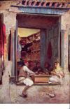 Vintage Postcard Imagination Orientalism Store of a tailor