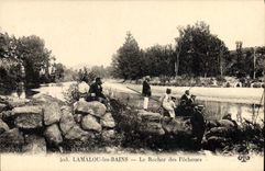 CPA Peche Lamalou les Bains Le rocher des pecheurs 