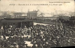 Vintage Postcard Dead Funeral of SE the cardinal Perraud Autun