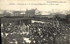 CPA Mort Funerailles de SE le cardinal Perraud Autun
