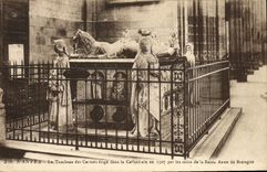 Vintage Postcard Mort Nantes the tomb of the Carmelite friars sets up in the cathedral