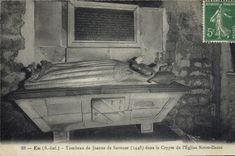 Vintage Postcard Dead Have Tomb of Jeanne Saveuse in the crypt of the church Notre Dame
