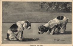 CPA Chien Chiens Chiot 