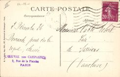 Postal Salud Militaria Herir alemanes en el tribunal de la escuela de Varreddes