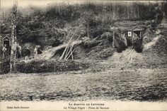 CPA Sante Militaria La guerre en Lorraine Le village negre Poste de secours