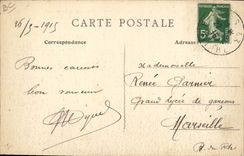 Vintage Postcard Health Militaria High school Pasteur Neuilly Paris American Ambulance