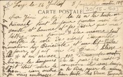 Postal Salud Militaria Presos alemanes heridos ocupados en el campo francés por la Cruz Roja Inglesa