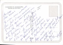 Postal Canciones de Jacques Brel ilustradas por Iza West