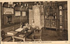 Vintage Postcard Folklore Alsace Museum alsacin Room of the corporations