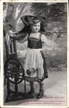 Vintage Postcard Folklore Alsace Child the Alsatian wheel