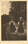 Vintage Postcard Folklore Alsace Elsasserin und Lothringerin amndt Waldesrand