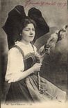 CPA Folklore Alsace Type d'Alsacienne 