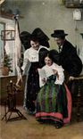 Vintage Postcard Folklore Alsace Elsasser Trachten