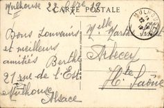 Postal Folclore Alsacia y Lorena Trajes