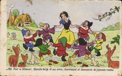 CPA Fantaisie Walt Disney Blanche Neige et les sept nains