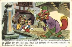 CPA Fantaisie Walt Disney Pinocchio Renard