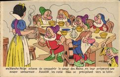CPA Fantaisie Walt Disney Blanche Neige et les sept nains 