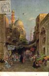 Vintage Postcard Imagination Orientalism Street in Cairo Egypt Egypt
