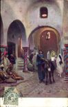 CPA Fantaisie Orientalisme Scene de rue Ane Mule