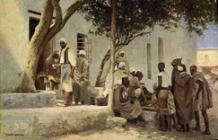 CPA Fantaisie Orientalisme Cafe arabe