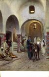 CPA Fantaisie Orientalisme Scene de rue Ane Mule 