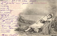 Vintage Postcard Imagination Old women songs small Jeanneton