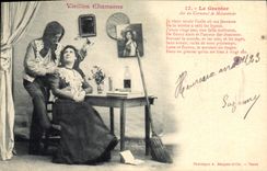 Vintage Postcard Imagination Old women songs the attic