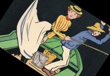 Postal Pesca Pecador Ilustrador