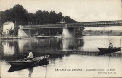 Postal Pesca Pecador Paisajes de Yonne Nuestras pequeñas pasiones la pesca