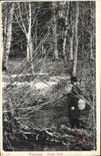 CPA Peche Pecheur Paysage Sous bois 
