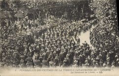 Vintage Postcard Dead Funeral of the victims of the catastrophe of Freedom survivors of Freedom