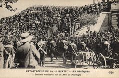 Vintage Postcard Mort Catastrophe of Freedom Cercueils funerals transfer onto a mounting of mountain