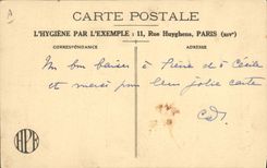Vintage Postcard Sante Child Hold right Rue Huyghens Paris Hygiene