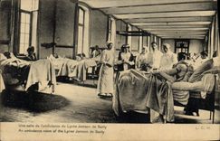 Vintage Postcard Militaria Health a room of the ambulance of the High school Janson de Sailly Nurse