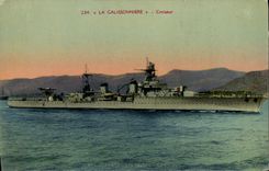 Vintage Postcard Boat Galissonniere Cruiser
